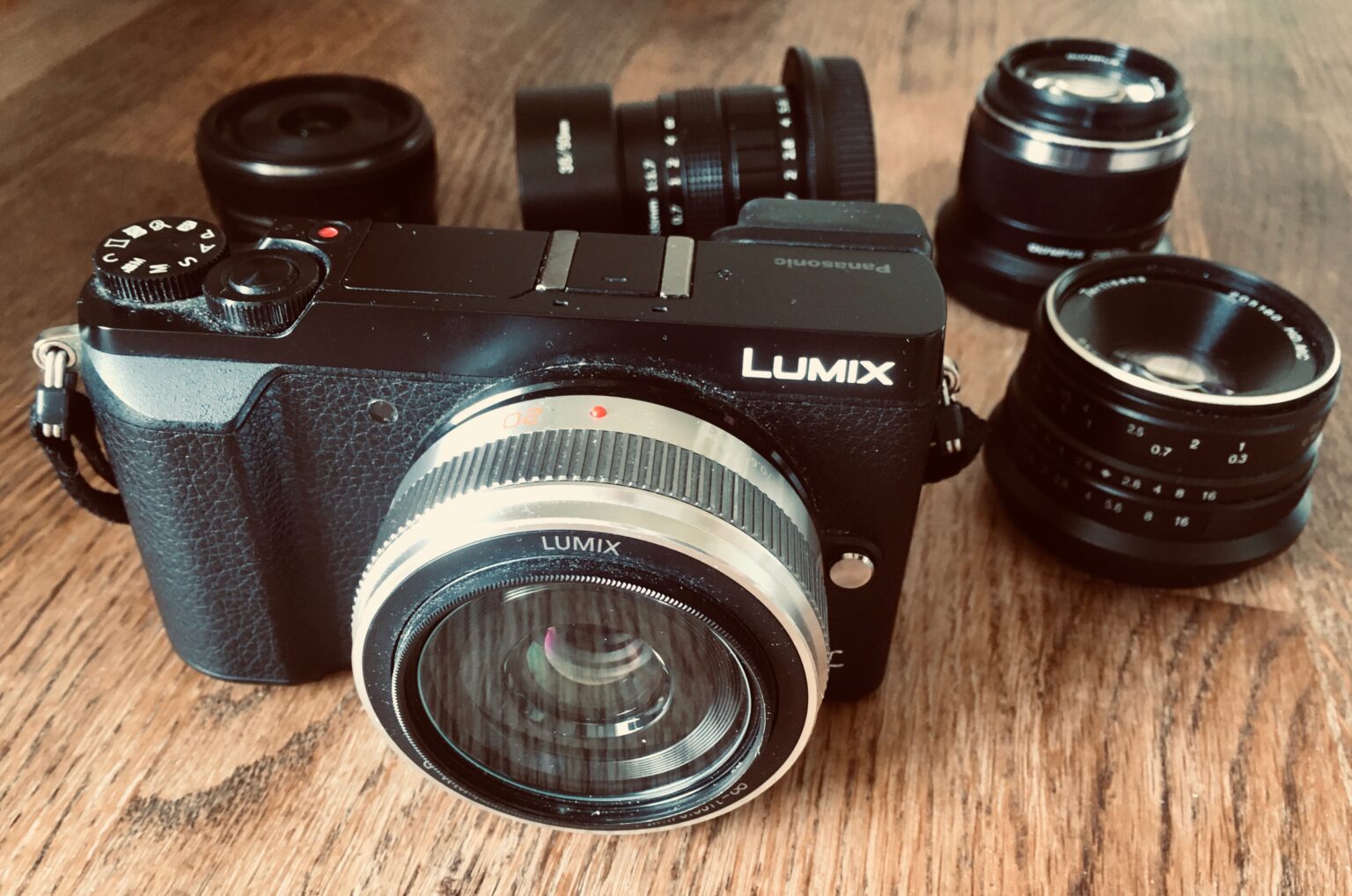 My M43 Camera setup Lumix GX80 with prime lenses for Micro Four