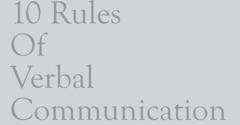 10 Rules of verbal communication