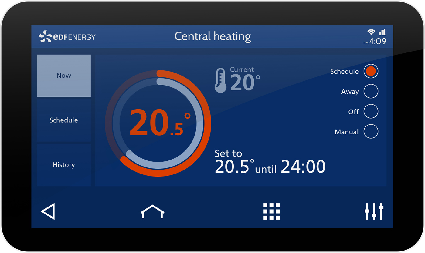 IHD showing heating control